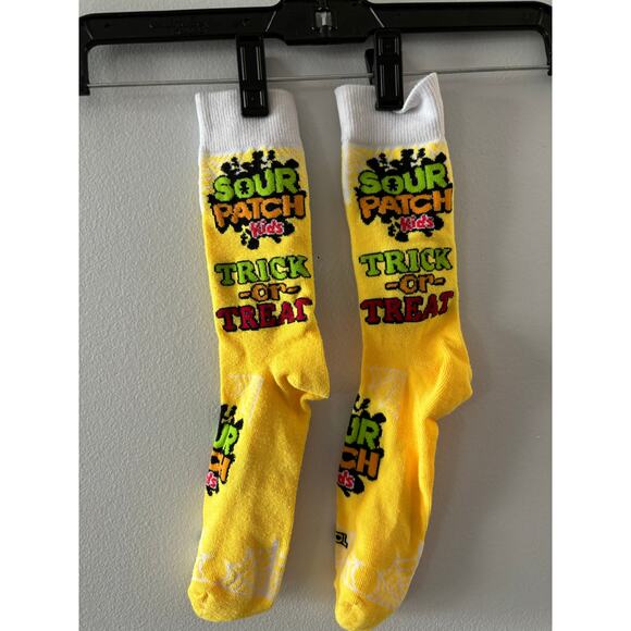 Sour Patch Kids Socks Adult Yellow Trick Or Treat Halloween Crew Length - Picture 2 of 4